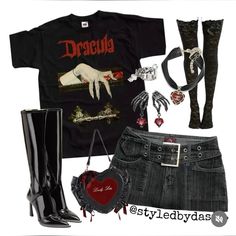 Outfit Inspo Baddie, Outfit Inspo Plus Size, Street Ware, Vampire Vibes, Goth Outfit Inspo, Fashion Cottagecore, Ideal Aesthetic, Rock Star Outfit, Grunge Fits