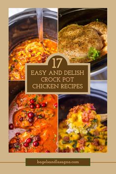 Here are 17 easy and simple Crock Pot chicken recipes. These are the best to make in your slow cooker, some with as few as 3 ingredients. There's something for everyone, from Mexican to soup to Italian meals to Olive Garden copycat recipes. Crock Pot Cooking Chicken, Simple Crock Pot Chicken, Apricot Chicken Slow Cooker, Chicken Leg Slow Cooker, Olive Garden Copycat Recipes, Crock Pot Chicken Recipes, Slow Cooker Creamy Chicken, Slow Cooker Chicken Thighs, Greek Yogurt Chicken