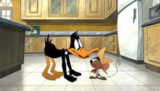 goofy and donald ducky in the kitchen