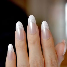 Buy Fashion Long Artificial Nails Nude Round DIY Lady Long Round Nails, Acrylic Nails Squoval, Nails Squoval, Ballerina Acrylic Nails, Ombre Nail Art Designs, Glitter Stilettos, Nail Store, Natural Nail Art