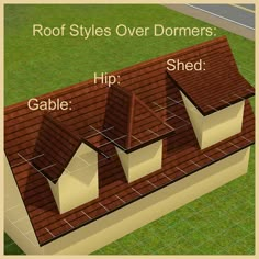 roof styles over dormers are shown here