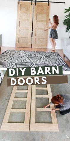 diy barn doors with the words diy barn doors overlayed on top