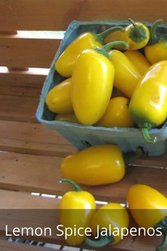 a bunch of yellow peppers sitting on top of a wooden table