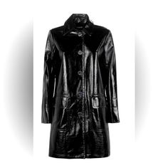 Nwot Lightweight And Stylish Faux Patent Leather Short Coat Detailed With Big Logo Embossed Snap Button Fastening, Flap Patch Pockets, Relaxed Fit. Composition And Details 62% Polyester, 29% Polyurethane, 7% Cotton, 2% Viscose Lining: 97% Polyester, 3% Elastane Michael Kors Elegant Formal Outerwear, Elegant Michael Kors Formal Outerwear, Designer Outerwear With Pockets, Michael Kors Winter Workwear Outerwear, Classic Michael Kors Outerwear For Fall, Elegant Michael Kors Outerwear For Fall, Elegant Fitted Michael Kors Outerwear, Leather Short, Leather Shorts