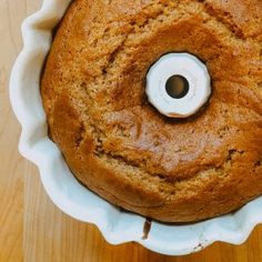 there is a cake in the pan with an eyeball on it's side