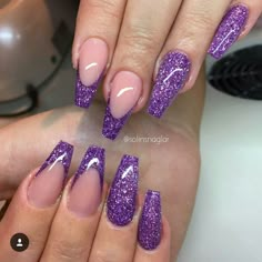 Purple Sparkly Nails, Euphoria Nails, Prom Nails Silver, Lilac Nails