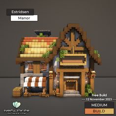 an image of a house made out of wood and bricks with text below it that reads estridsten manor