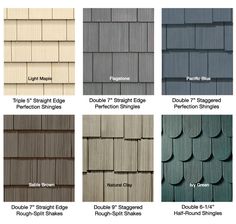 the different types of shingles and roofing options for houses in various styles, colors and