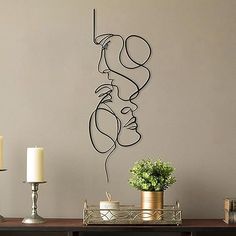 --Easy to use--:Each metal line art wall decor features easy to hang holes so you can attach them anywhere with nails or strings. They can be applied to both indoor and outdoor decorations and are easy to install and remove
Wall decor, room decor, bedroom decoration, bedroom inspo, wall inspo, hanging wall decor Outdoor Metal Art, Nordic Style Home, Black Metal Wall Art, Black Metal Art, Sculpture Modern, Bedroom Minimalist, Modern Room Decor, Paintings Wall, Face Lines