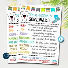 dental hygiene survival kit with toothbrushes, gums and other items on it