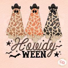 three giraffes wearing cowboy hats with the words monday ween