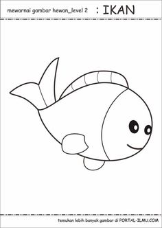 a coloring page with an image of a fish