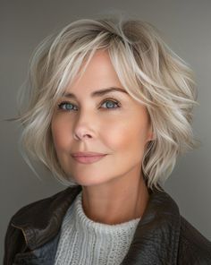 Bob Blond, Stylish Short Haircuts, Short Hair Trends, Messy Short Hair, Wavy Hairstyles, Hairdos For Short Hair, Medium Hairstyles