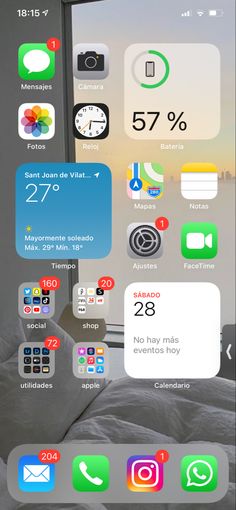 an iphone screen with several different icons and numbers on the phone's display area