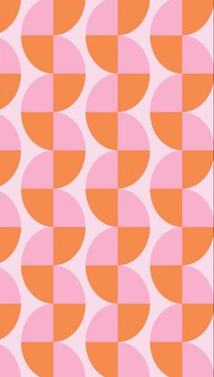 an orange and pink pattern with circles