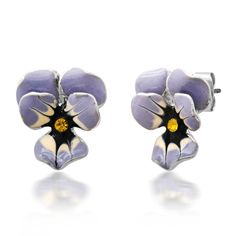 TAI JEWELRY Earrings Enamel Pansy Studs Spring Enamel Jewelry For Gifts, Spring Enamel Jewelry As Gift, Enamel Jewelry For Spring Gifts, Spring Gift Enamel Jewelry, Purple Flower Shaped Jewelry For Spring, Yellow Flower-shaped Enamel Jewelry, Yellow Enamel Flower Shaped Jewelry, White Flower-shaped Enamel Pin, Pansy Earrings