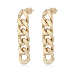 Our Taraji 5 Link Drop Earrings are made from our squared-off Cuban link chain. these earrings have a high polish finish. Material: Brass Plating available: 10k Gold or Rhodium-silver. Earrings have a protective coating to prevent from wear and tarnishing. Earrings are 1.91" (48mm) Long x .38" (9.7mm) wide All jewelry is handcrafted in the USA from sustainable materials. Drop Earrings Gold, Accessories Bags Shoes, Cuban Link Chain, Gold Accessories, Silver Drop Earrings, Cuban Link, Gold Drop Earrings, Dress Jewelry, Chain Link Necklace