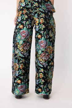 Marques Almeida boyfriend trousers in black. Brocade Hi Rise Dry Clean Imported Brocade Trousers, Boyfriend Trousers, Metallic Pants, Checked Trousers, Flare Trousers, Floral Pants, Fall Collections, Bottom Clothes, Wide Leg Trousers