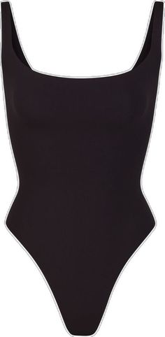 Seamless Black Bodysuit For Swimming, Seamless Black Swimming Bodysuit, Black Seamless Bodysuit For Swimming, Black Sleek Summer Leotard, Sleek Black Second-skin Swimwear, Black Sleek Leotard For Summer, Sleek Black Sleeveless Swimwear, Black Swimsuit Bodysuit Second-skin Fit, Sleek Black Second-skin Bodysuit