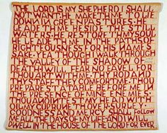 a piece of paper with words written in red and black on it, including the word god is my shepherd