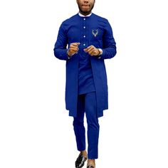 Spring Long Sleeve Sets For Traditional Ceremonies, Fitted Long Sleeve Pant Set For Festivals, Traditional Long Sleeve Sets For Summer, Traditional Long Sleeve Summer Sets, Dashiki Outfit, Clothing Store Design, Fashion Traditional, African Men, Traditional Wear