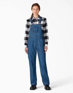 Overalls For Women , Stonewashed Medium Blue S | Relaxed Fit Straight Leg | Dickies Dickies Overalls, Overalls For Women, Dickies Workwear, Dickies Women, Jean Overalls, Jean Trends, Bib Overalls, Denim Cotton, Overalls Women