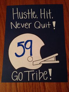 a sign that says hustle, hit never quit go tripe