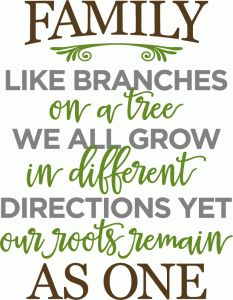 the family like branches on a tree we all grow in different directions yet our roots remain as one