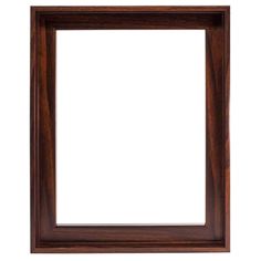 an empty wooden frame on a white background