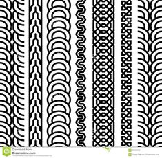 a set of black and white lines that are drawn in different directions, each with an intricate