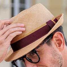 * Handcrafted in Italy
 * Authentic Ecuadorian materials
 * Perfect summer hat Burgundy Curved Brim Summer Hat, Burgundy Summer Hat With Curved Brim, Burgundy Wide Brim Hat For Summer, Summer Burgundy Hat With Curved Brim, Summer Burgundy Curved Brim Hat, Straw Panama Hat, Hat For Men, Red Band, Summer Hat