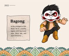 a cartoon character with an evil look on it's face and the words bagong written