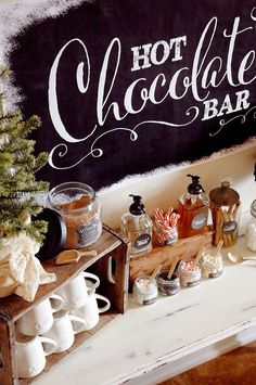 there is a hot chocolate bar on the table