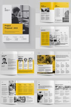 an image of a brochure with yellow accents