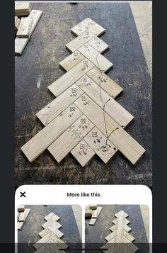 the wooden christmas tree is cut into pieces