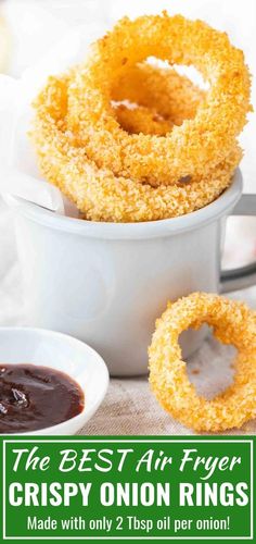 crispy onion rings made with only 2 ingredients and are the best finger food ever