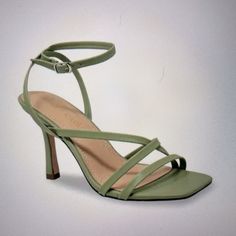 Chase + Chloe Sage Sandals, 3 Inch Heel, Size 6 Light Green Heels, Sage Green Heels, Temperate Forest, Forest Kingdom, Chloe Sandals, Green Heels, Chloe Shoes, Gold Shoes, 3 Inch Heels