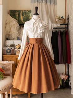 This price includes a skirt and a free KC (not for sale) only, others are not included.   	 		 			Size 			S 			M 			L 			XL 			2XL 		 		 			Waist 			64-72 			70-78 			76-84 			82-90 			88-96 		 		 			Full Length 			74 			75 			76 			77 			78 Vintage Brown Skirt For Party, Vintage Skirt For Spring Costume Party, Vintage Skirt For Costume Party, Retro Fitted Skirt For Costume Party, Color Dots, Cottagecore Outfits, Designer Skirts, Old Fashion Dresses, Orange Outfit