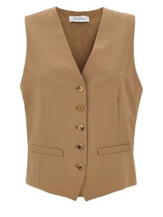 'zuai' Vest from Max Mara Max Mara Coat, Wool Vest, Outerwear Vest, Oversized Silhouette, Max Mara, Yoga Wear, Work Attire, Italian Fashion, Cashmere Sweaters