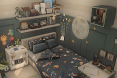 Sims 4 Space Themed Room, Seasons Cc Sims 4, Sims 4 Witch Cc Furniture, Sims Kids Room, Sims 4 Cc Space, Sims 4 Space Cc, The Sims 4 Room Ideas, Sims 4 Toddler Room, Sims 4 Room Ideas Bedrooms