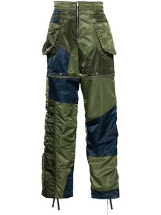 khaki/multicolour patchwork design belt loops zip fly fastening detachable legs two front welt pockets two side cargo pockets two rear flap pockets drawstring cuffs Pants Design, Cargo Trousers, Patchwork Designs, Straight Leg Pants, Welt Pockets, Bottoms Pants, Design Ideas, Trousers, Pants