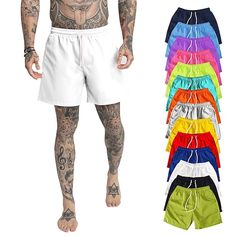 Season:Spring  Summer; Fabric:Polyester; Gender:Men's; Style:Casual,Fashion; Occasion:Daily,Going out,Outdoor; Fit Type:Regular Fit; Function:Comfort,Soft,Breathable,Quick Dry; Waistline:Mid Waist; Pattern:Plain; Design:Drawstring; Pants Type:Shorts,Casual Shorts,Athletic Shorts,Active Shorts; Front page:FF; Listing Date:03/28/2023; Hips:; Length:; Waist: Stretch Leisure Shorts For Summer, Summer Stretch Leisure Shorts, Stretch Drawstring Shorts For Summer, Leisure Swim Trunks For Beach Season, Stretch Swimwear For Leisure In Summer, Stretch Swimwear For Summer Leisure, Stretch Swimwear For Summer, Leisure Summer Swim Trunks Short Length, Summer Leisure Swim Trunks Short Length