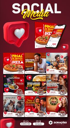 the social media postcard for pizza restaurant