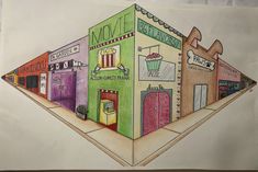 this is a drawing of a movie theater