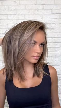 Best Highlights To Blend With Gray Hair, Dark Bobs For Fine Hair, Blonde To Brunette Before And After Short Hair, Hair Color Ideas For Brunettes2023, Hair Colour Styles Highlights, Fair Skin Highlights Hair, Champagne Blonde Hair With Lowlights, Shoulder Length Tape In Extensions, Soft Brown Fall Hair