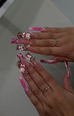 #nailart Christmas Nails Y2k, Nail Manifestation, Euphoria Nails, Junk Nails, Kitty Nails, Zebra Nails, Duck Nails, Her Nails