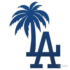 the los angeles dodgers logo with a palm tree