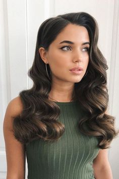 Prom Hair Up, Prom Hairstyles Updos, Simple Prom Hair, Long Dark Hair, Front Hair Styles, Wedding Hair Inspiration, Wedding Hair Down, Bridal Hair And Makeup, Wedding Hair And Makeup