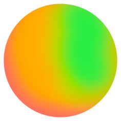 an orange and green circle on a white background