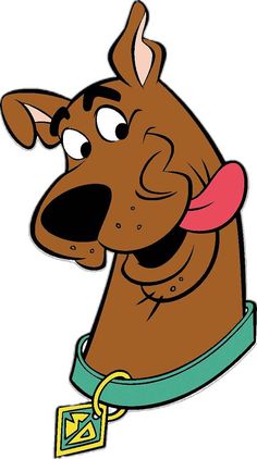 a cartoon dog with a collar around its neck